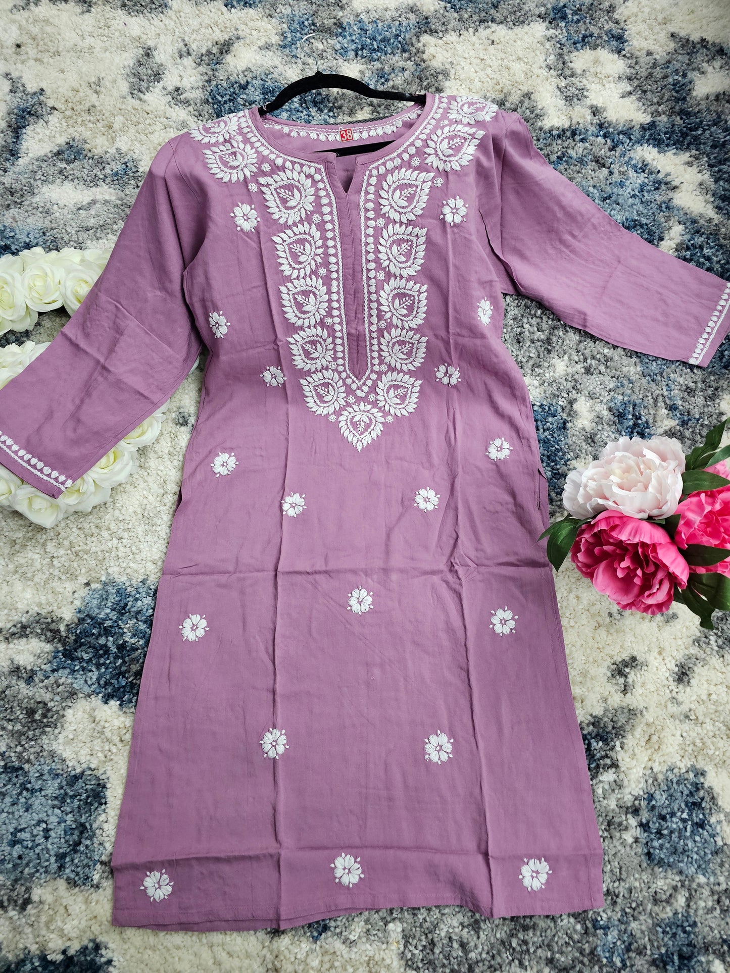 Rayon Lucknowi Chikan Kari Kurti Style 1