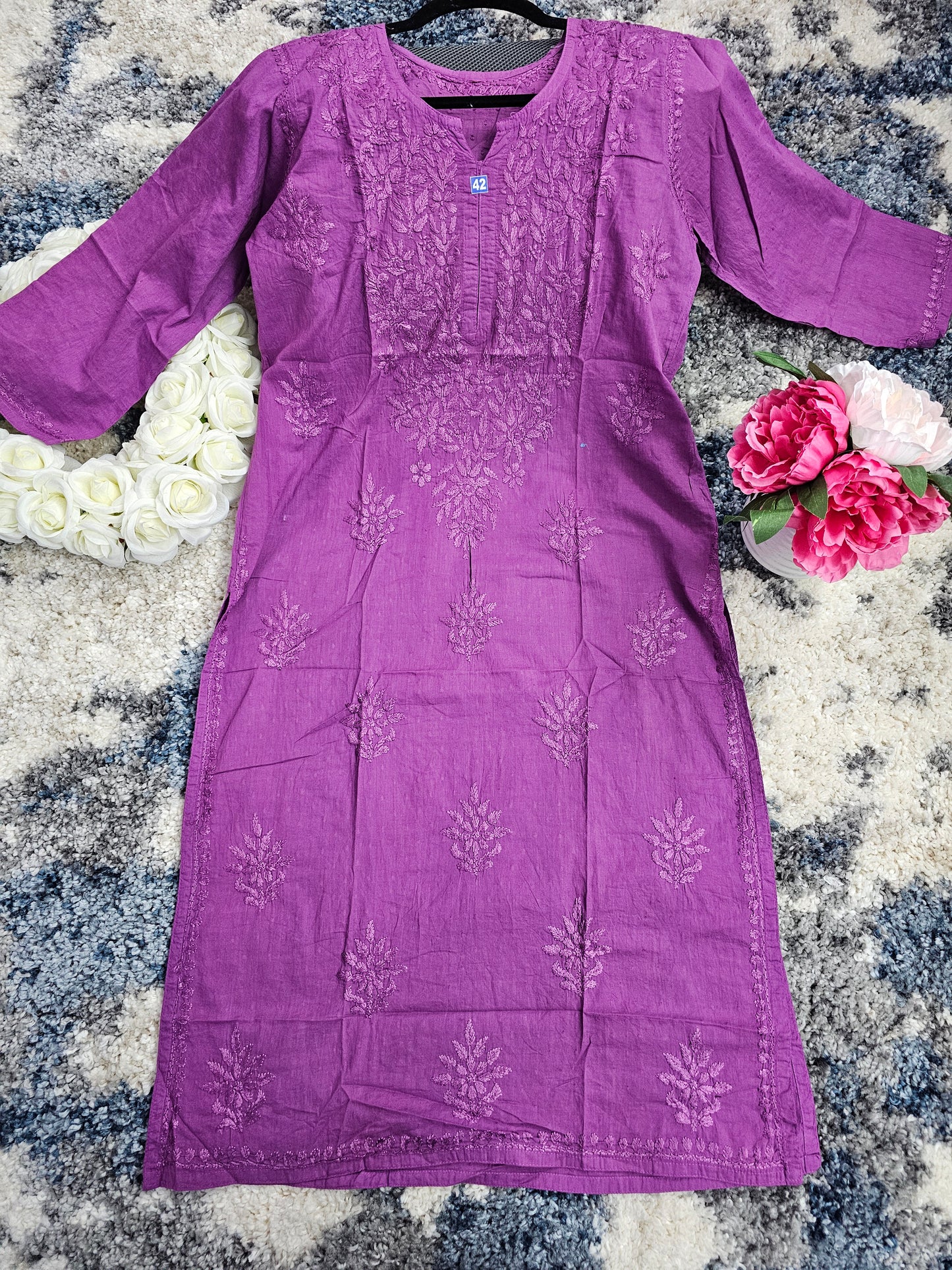Cotton Lucknowi Chikan Kari Kurti Style 1