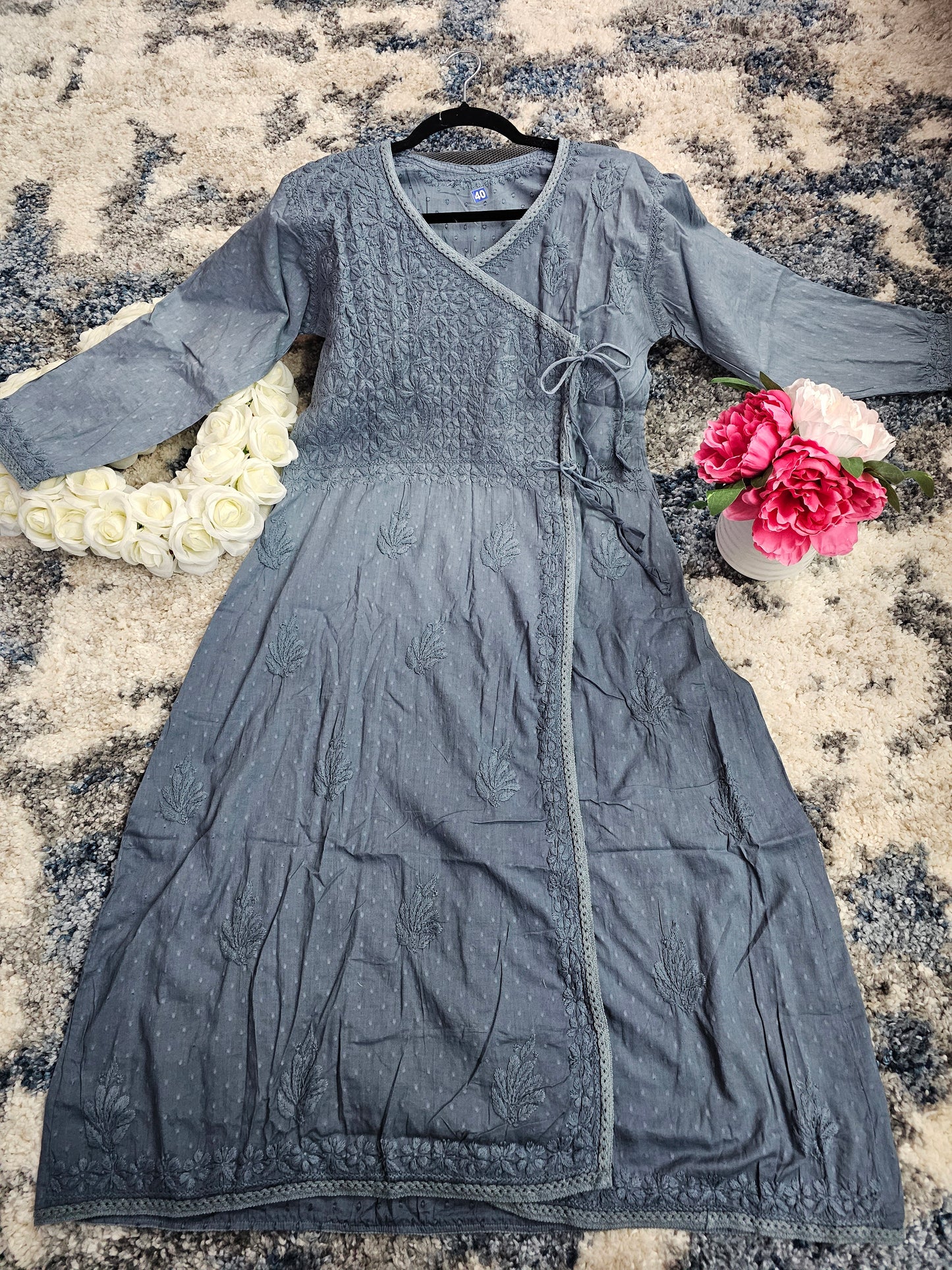 Cotton Lucknowi Chikan Kari Kurti Style 2