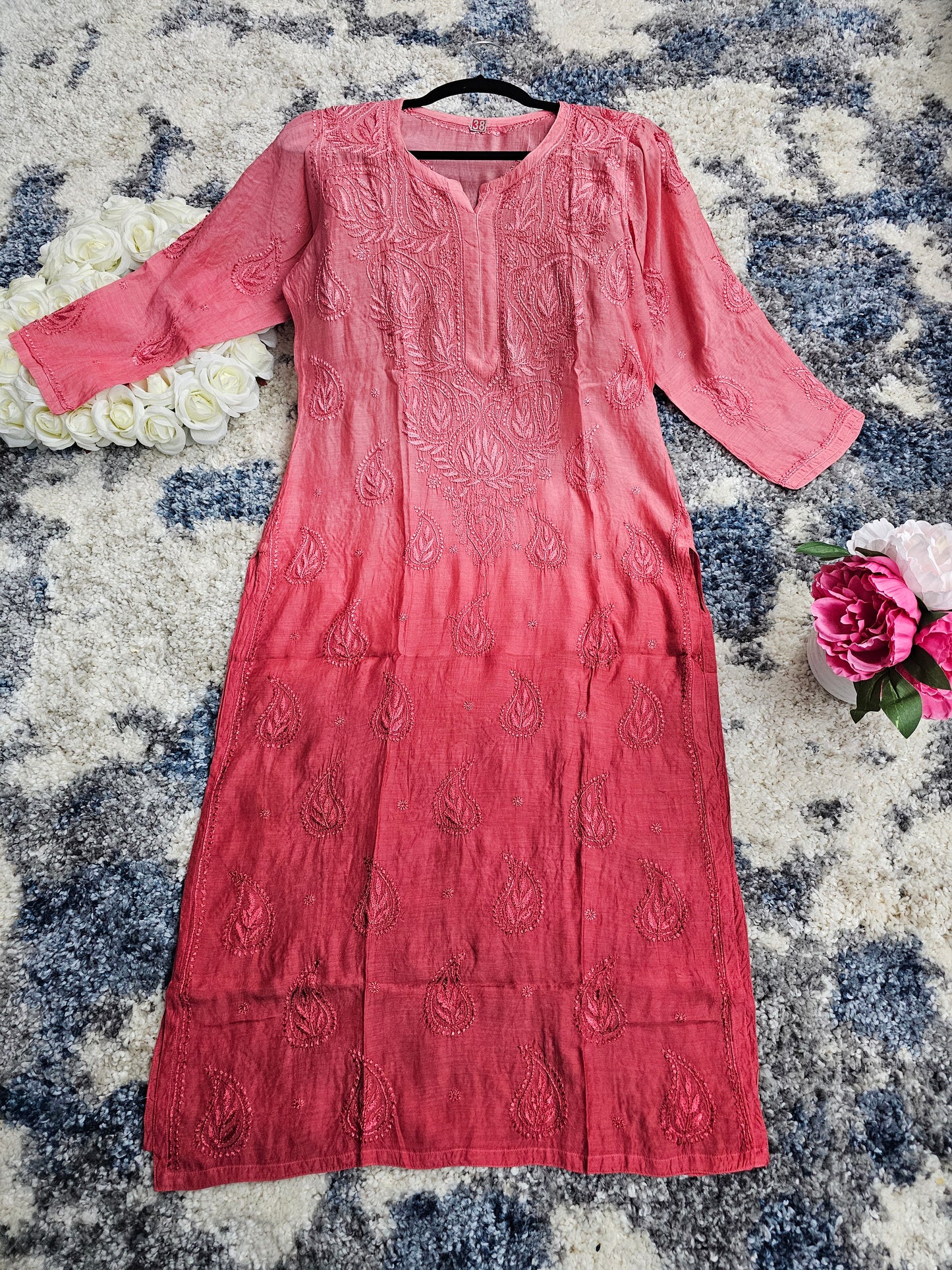 Muslin Lucknowi Chikan Kari Kurti Style 3