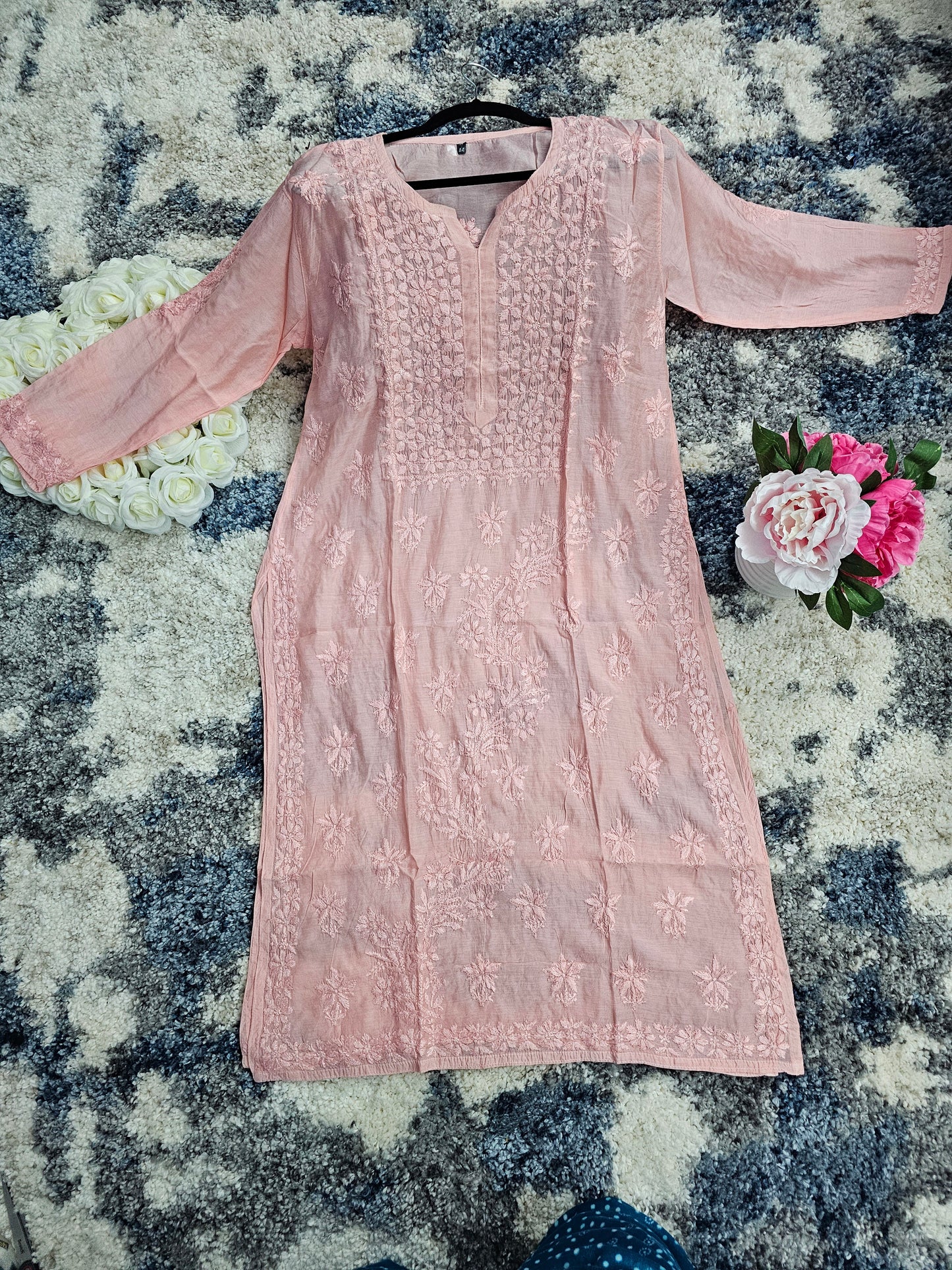 Muslin Lucknowi Chikan Kari Kurti Style 1