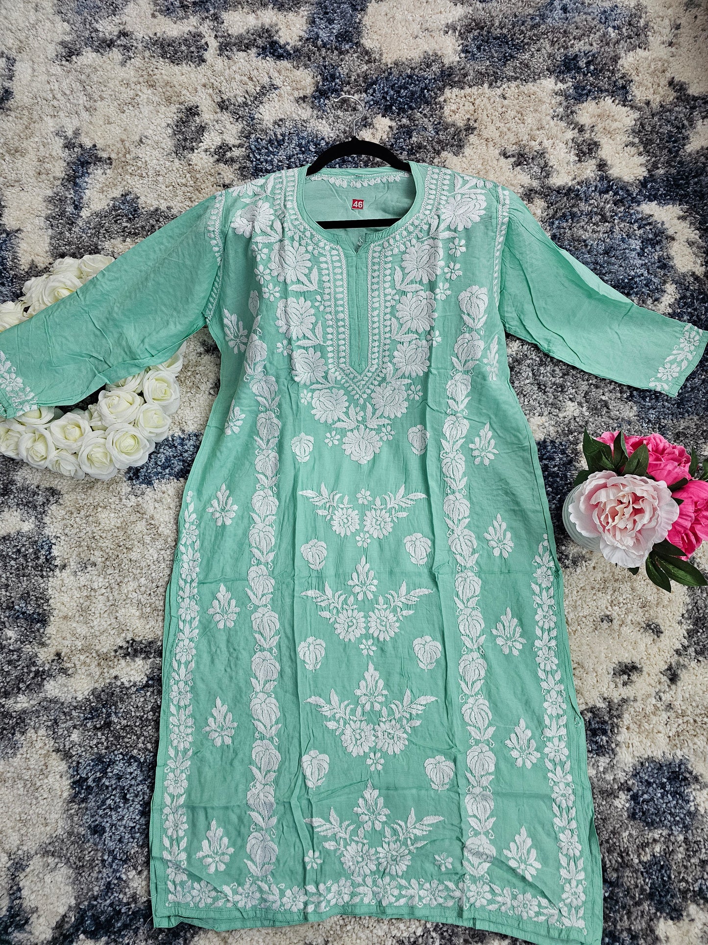 Muslin Lucknowi Chikan Kari Kurti Style 1