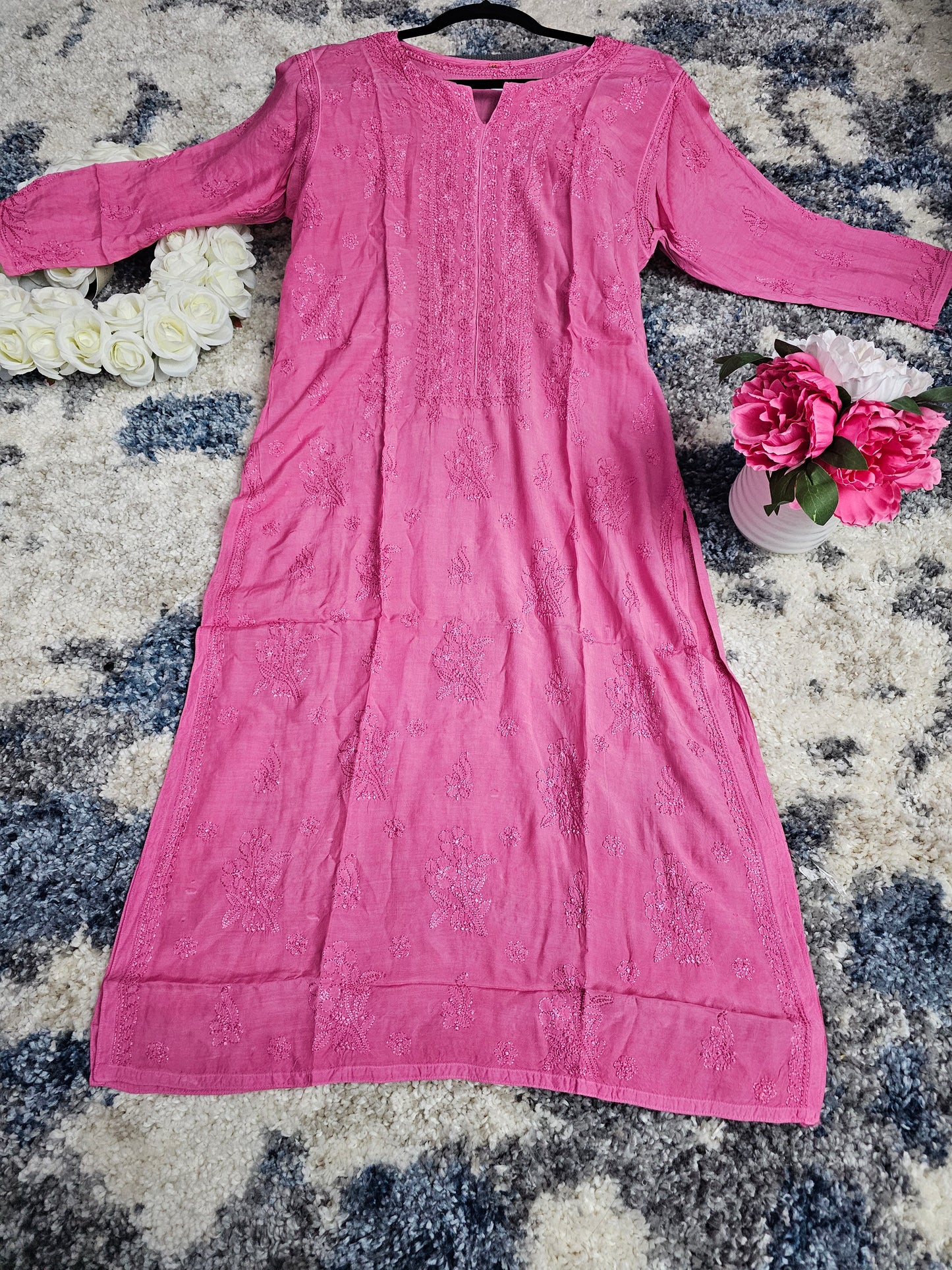 Muslin Lucknowi Chikan Kari Kurti Style 2
