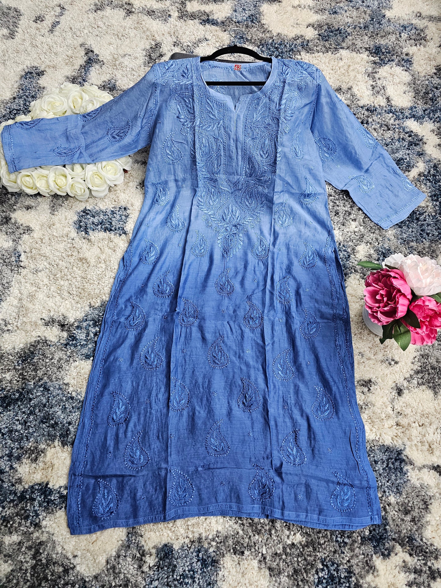 Muslin Lucknowi Chikan Kari Kurti Style 3