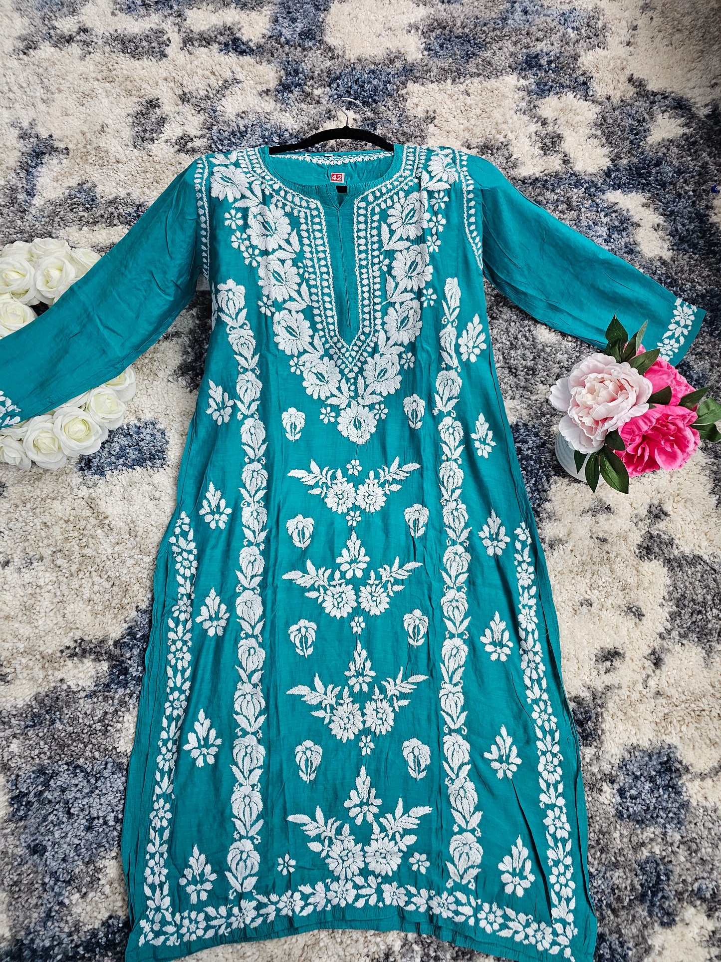 Muslin Lucknowi Chikan Kari Kurti Style 1