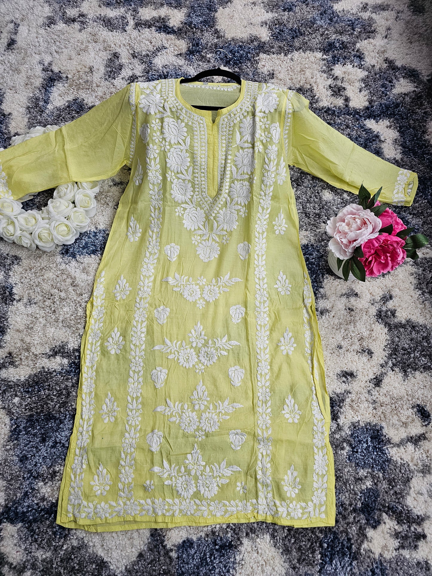 Muslin Lucknowi Chikan Kari Kurti Style 1