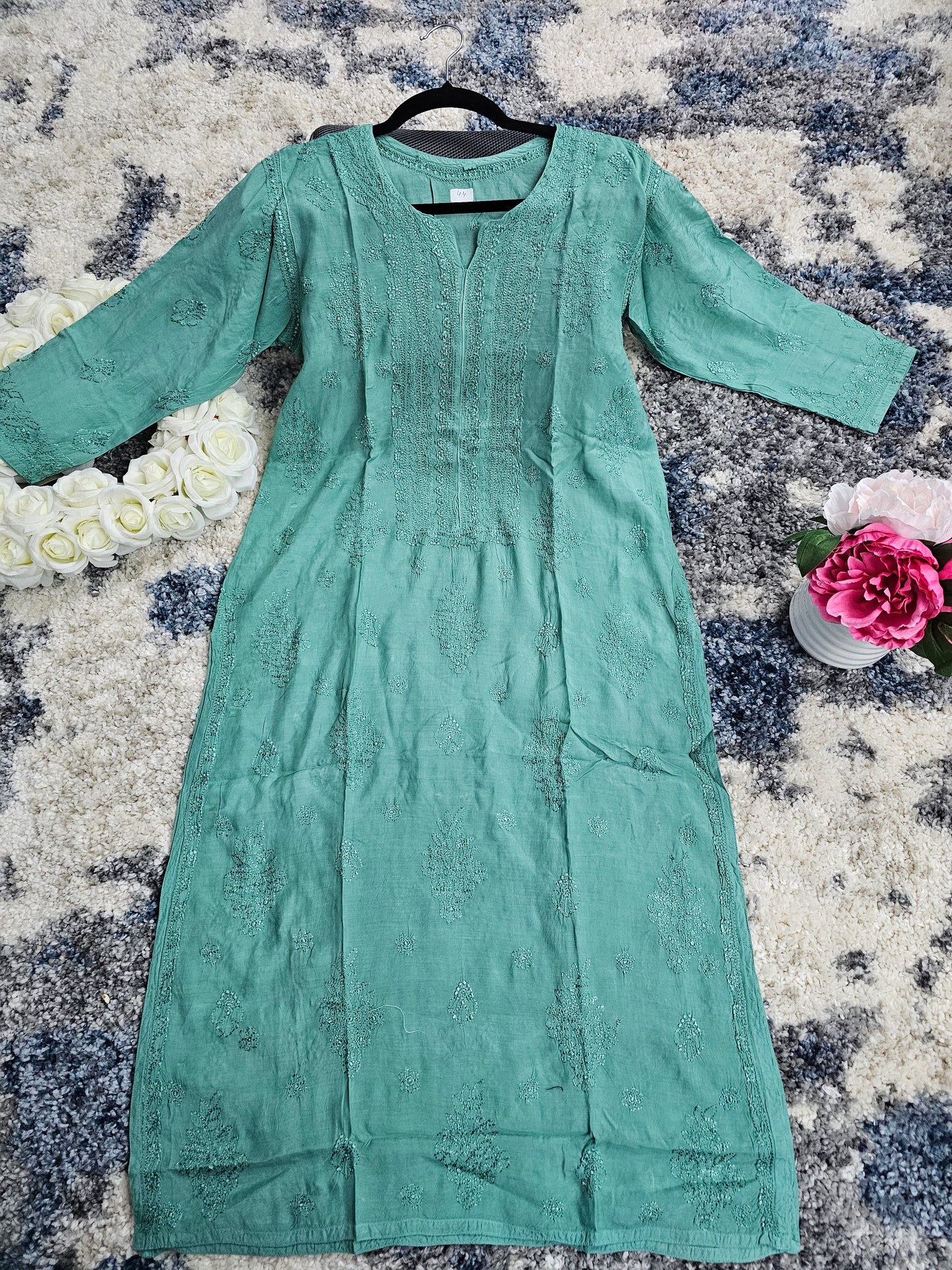 Muslin Lucknowi Chikan Kari Kurti Style 2