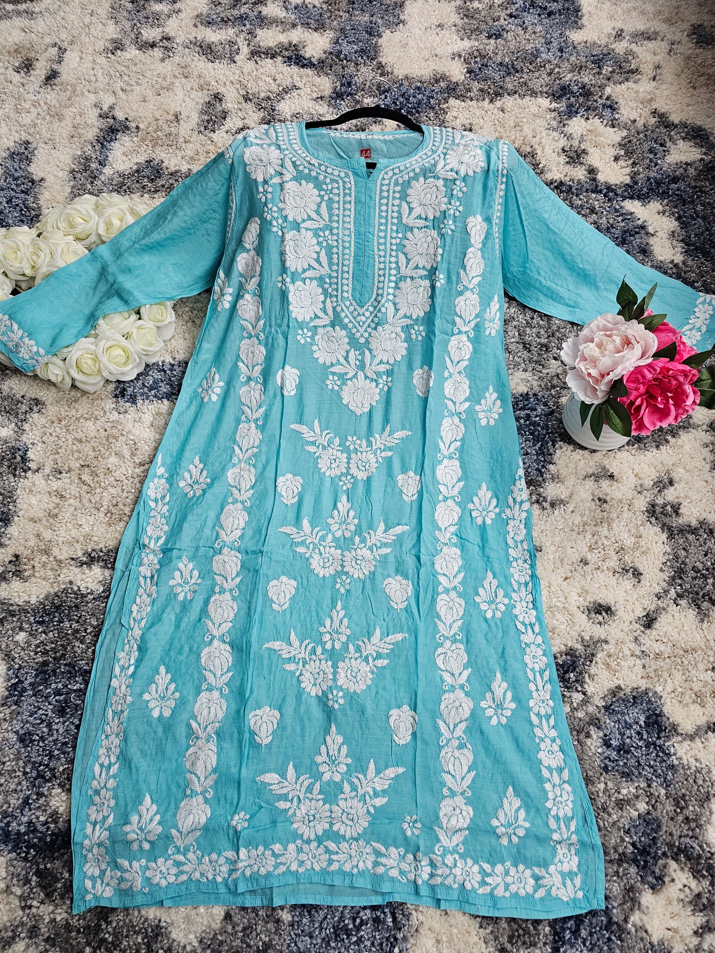 Muslin Lucknowi Chikan Kari Kurti Style 1
