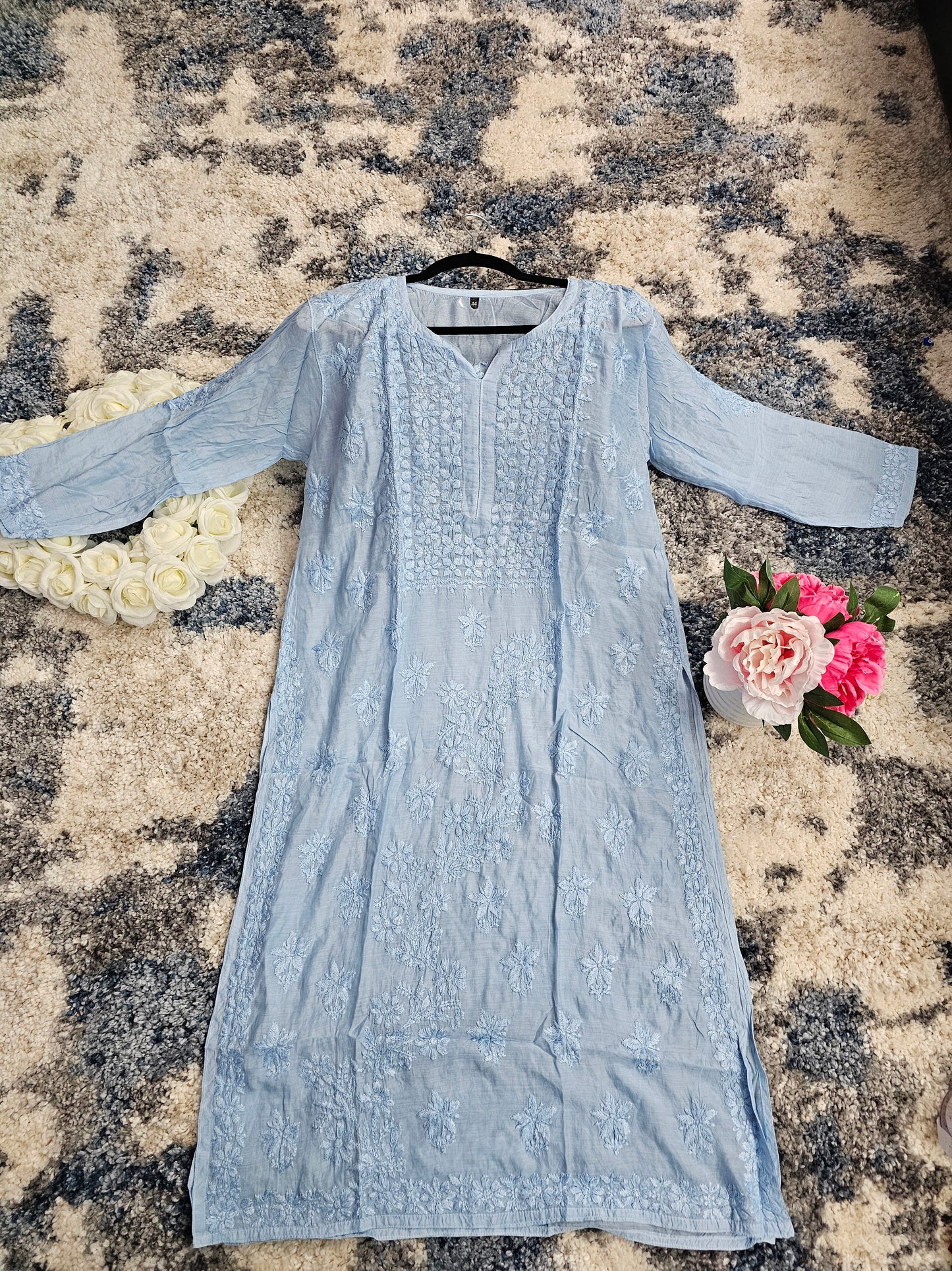 Muslin Lucknowi Chikan Kari Kurti Style 1