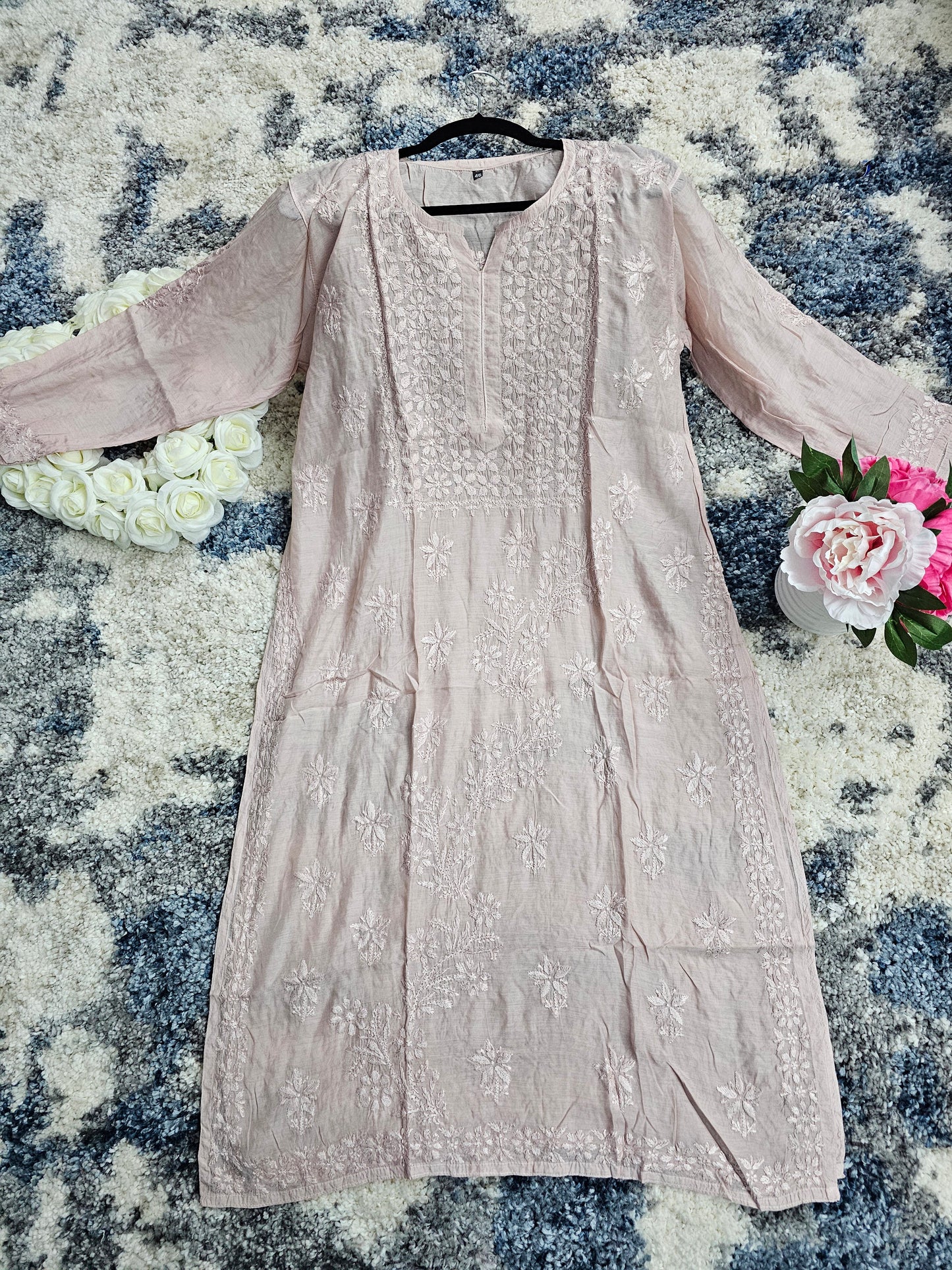 Muslin Lucknowi Chikan Kari Kurti Style 1