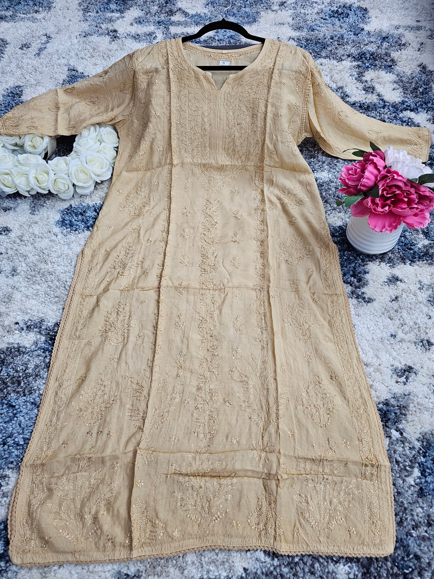 Muslin Lucknowi Chikan Kari Kurti Style 2