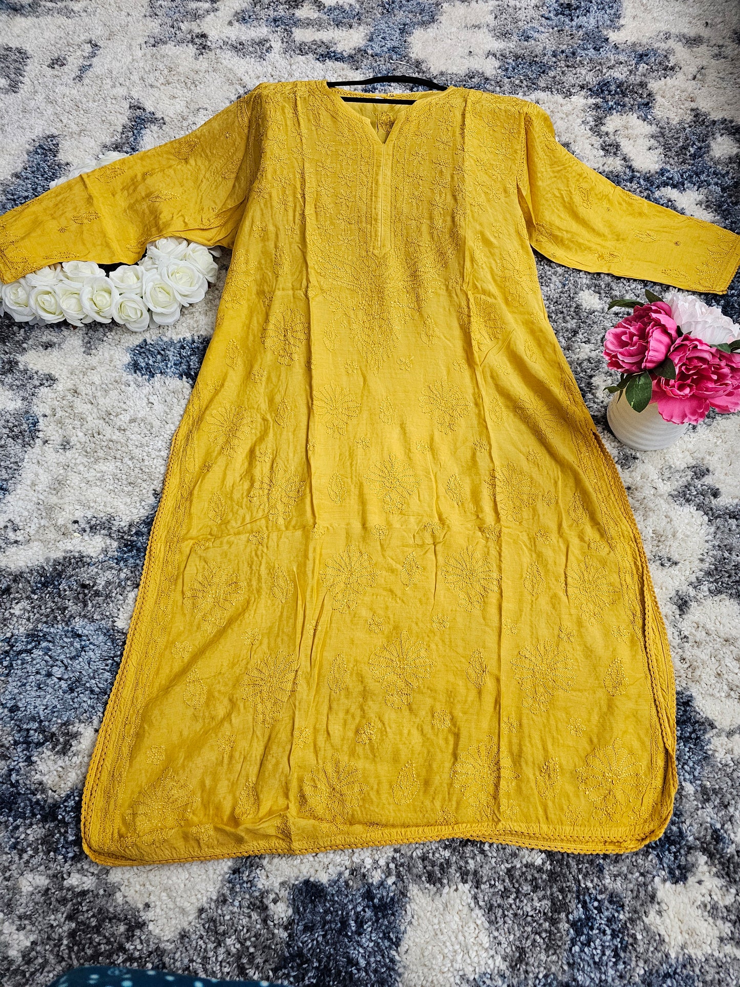 Muslin Lucknowi Chikan Kari Kurti Style 2