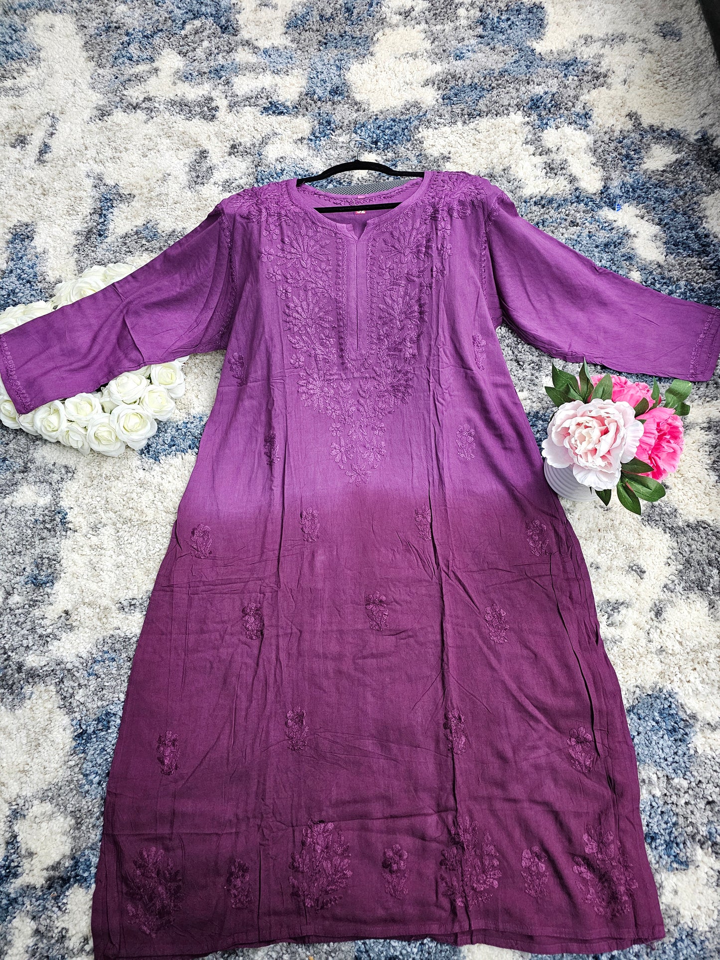Muslin Lucknowi Chikan Kari Kurti Style 1