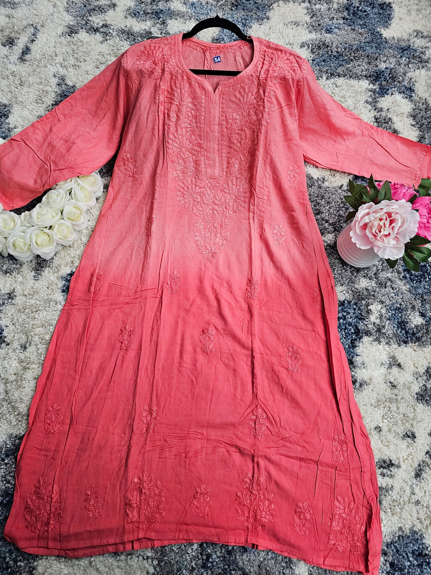 Muslin Lucknowi Chikan Kari Kurti Style 1