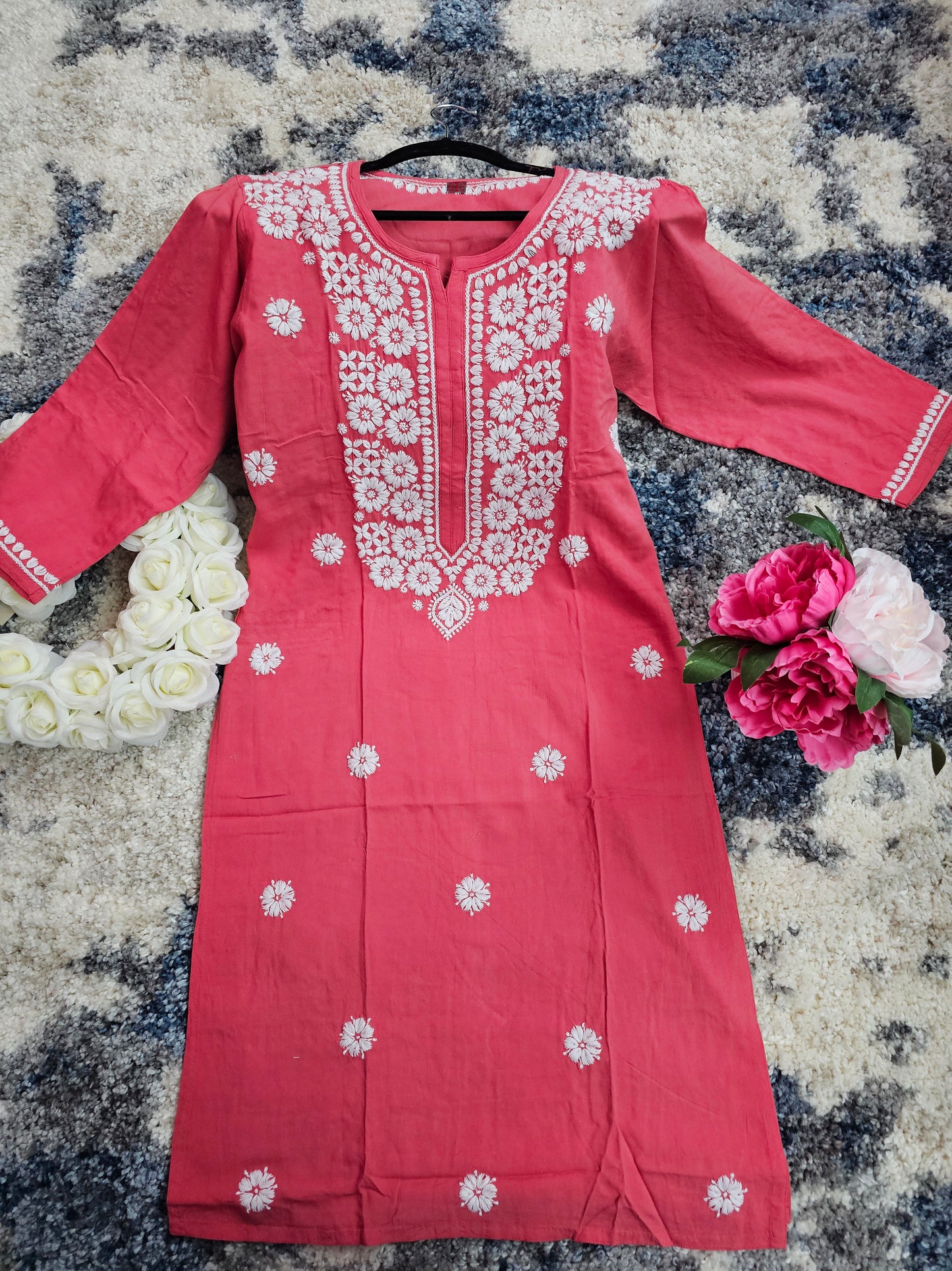 Rayon Lucknowi Chikan Kari Kurti Style 1