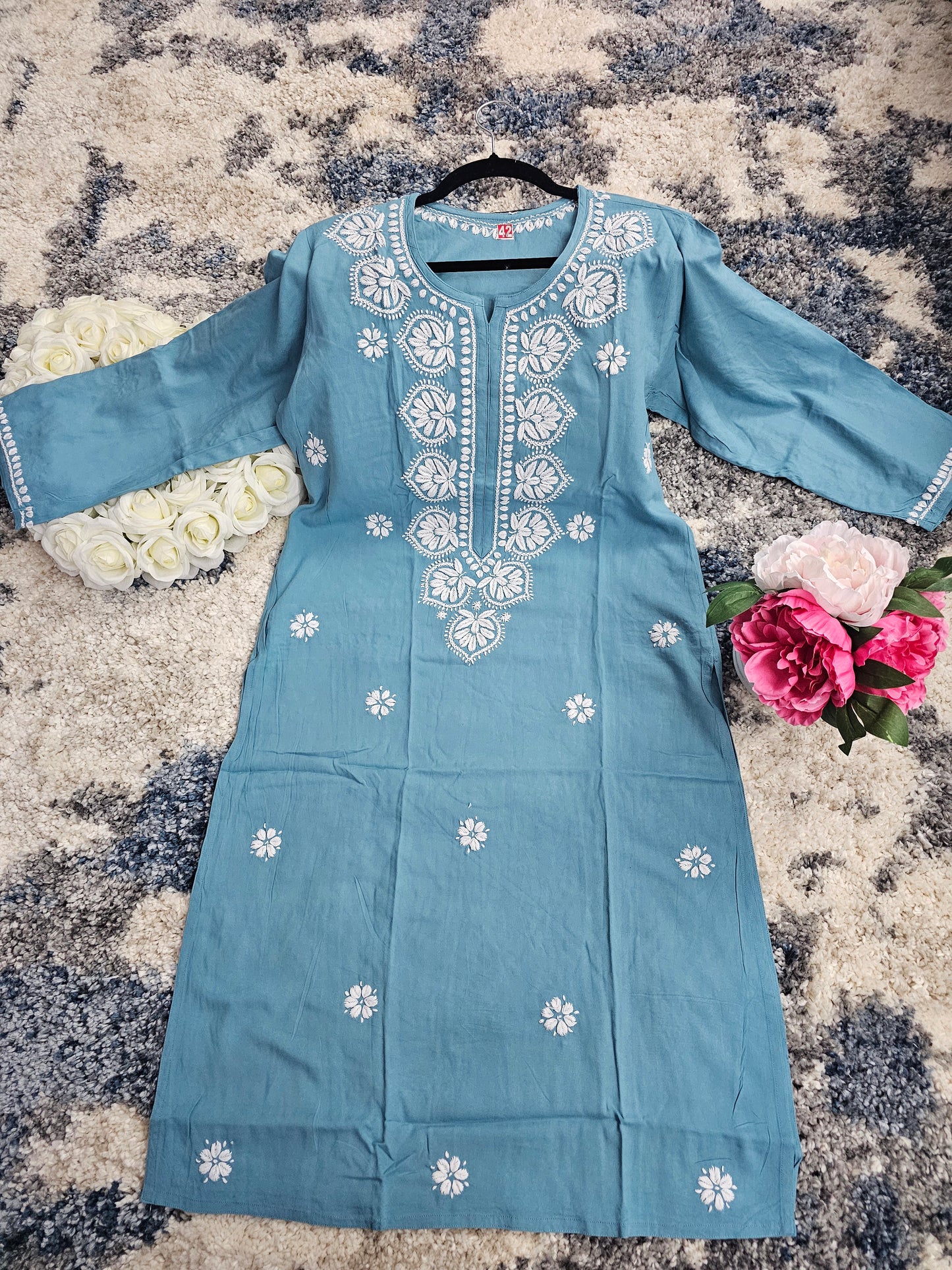 Rayon Lucknowi Chikan Kari Kurti Style 1