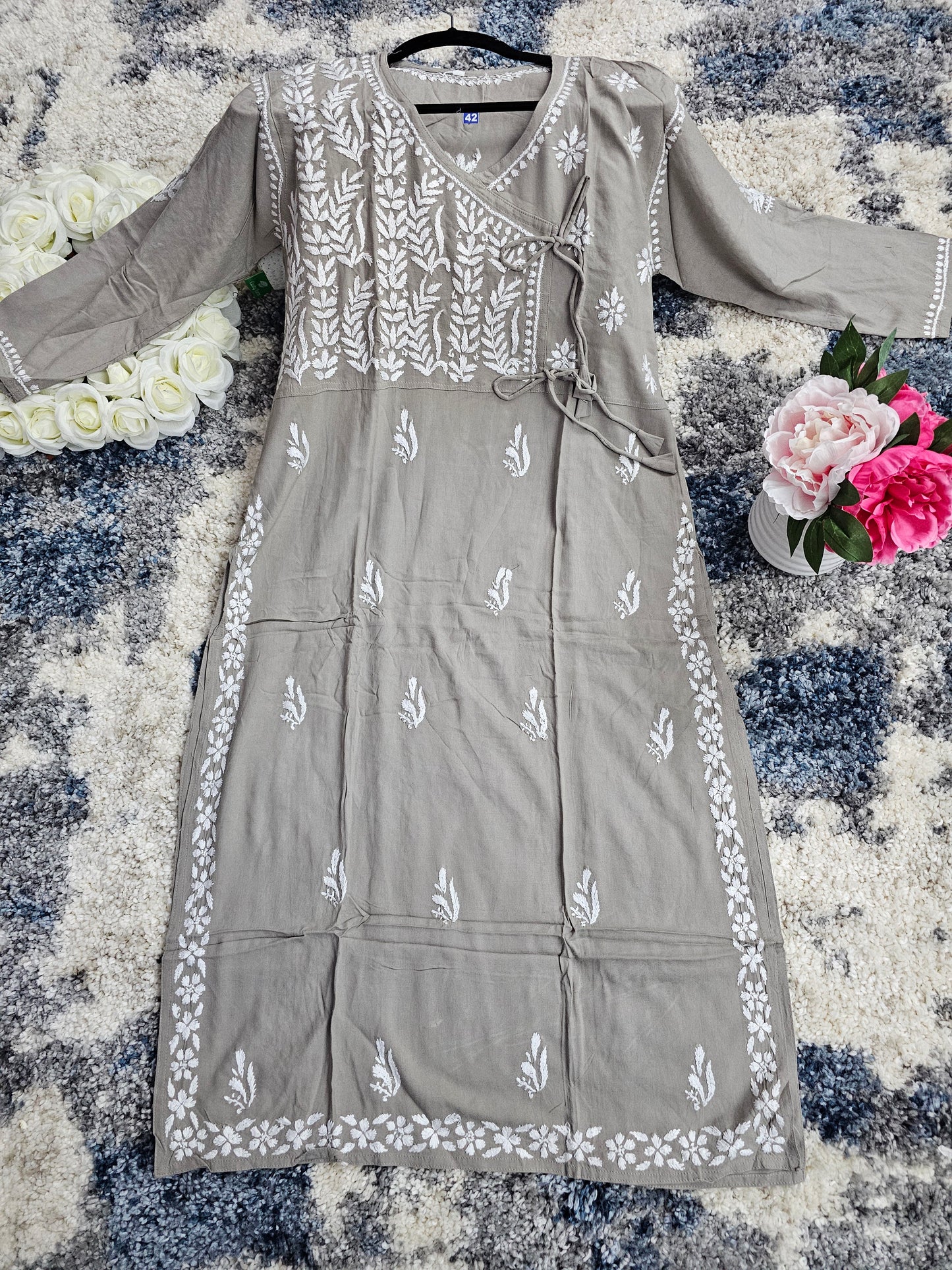 Rayon Lucknowi Chikan Kari Kurti Style 1