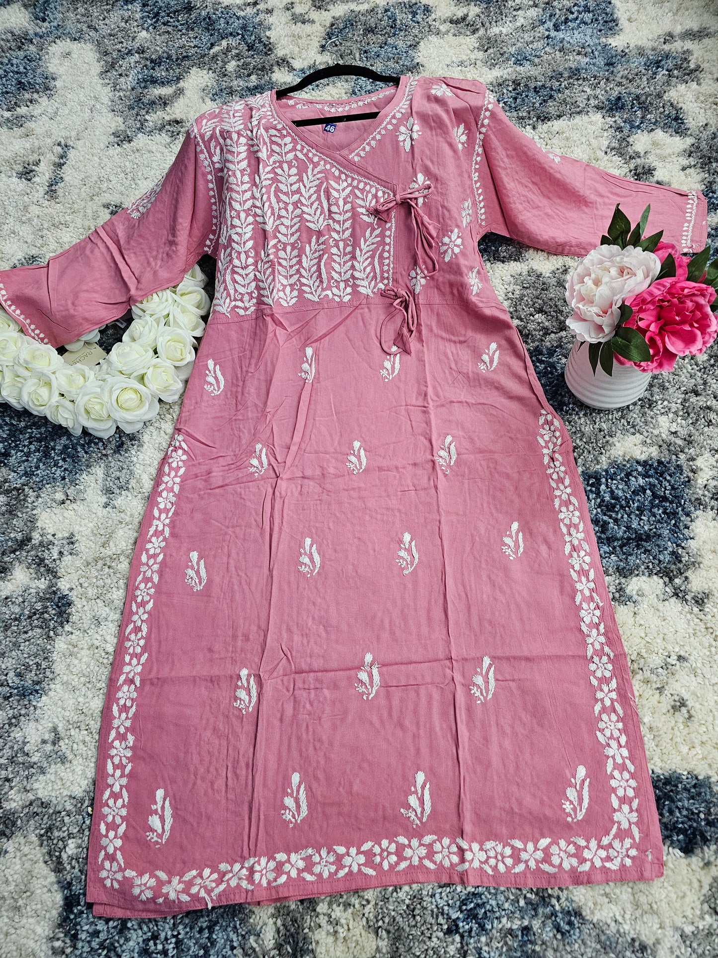 Rayon Lucknowi Chikan Kari Kurti Style 1