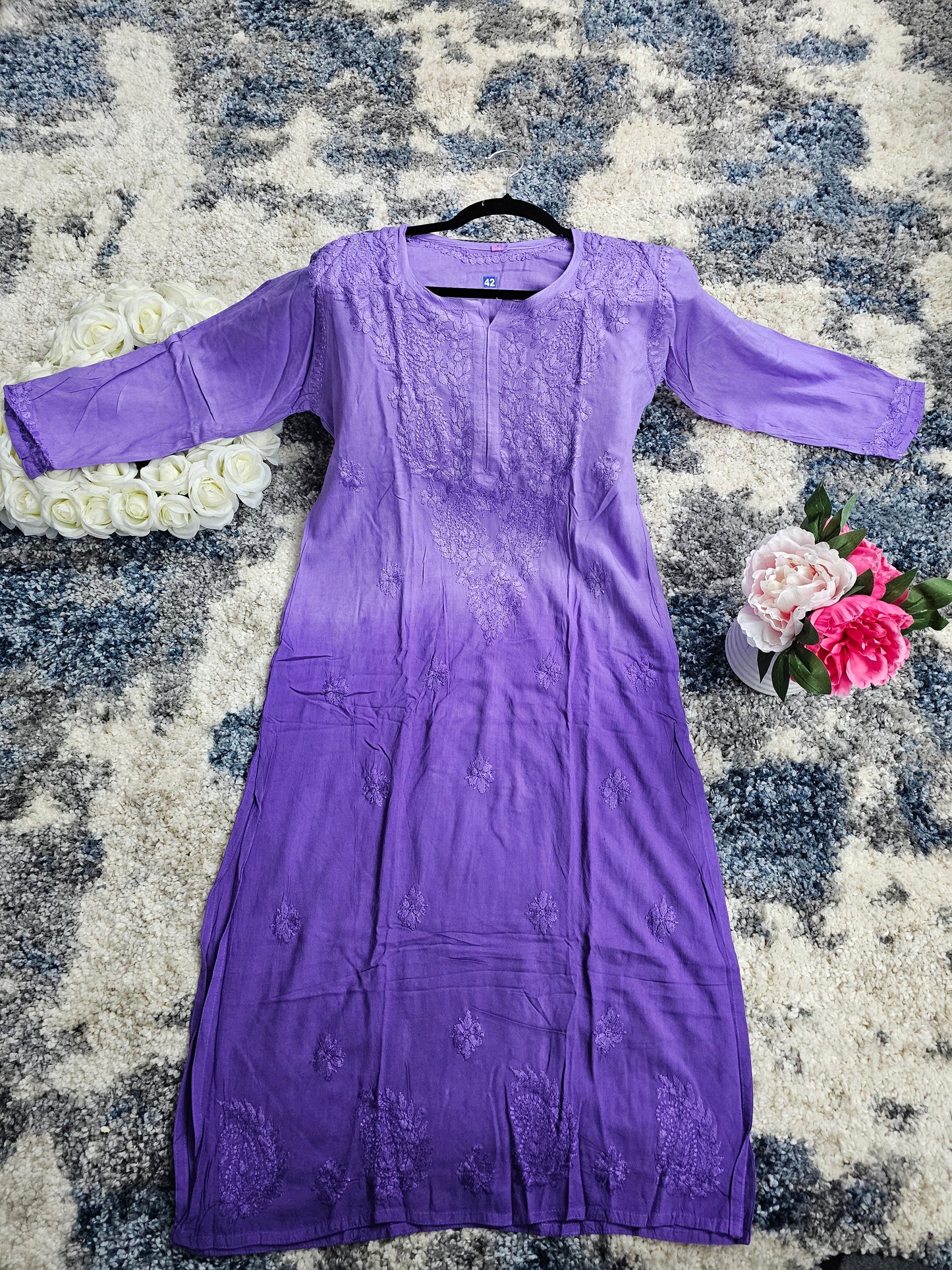 Rayon Lucknowi Chikan Kari Kurti Style 1