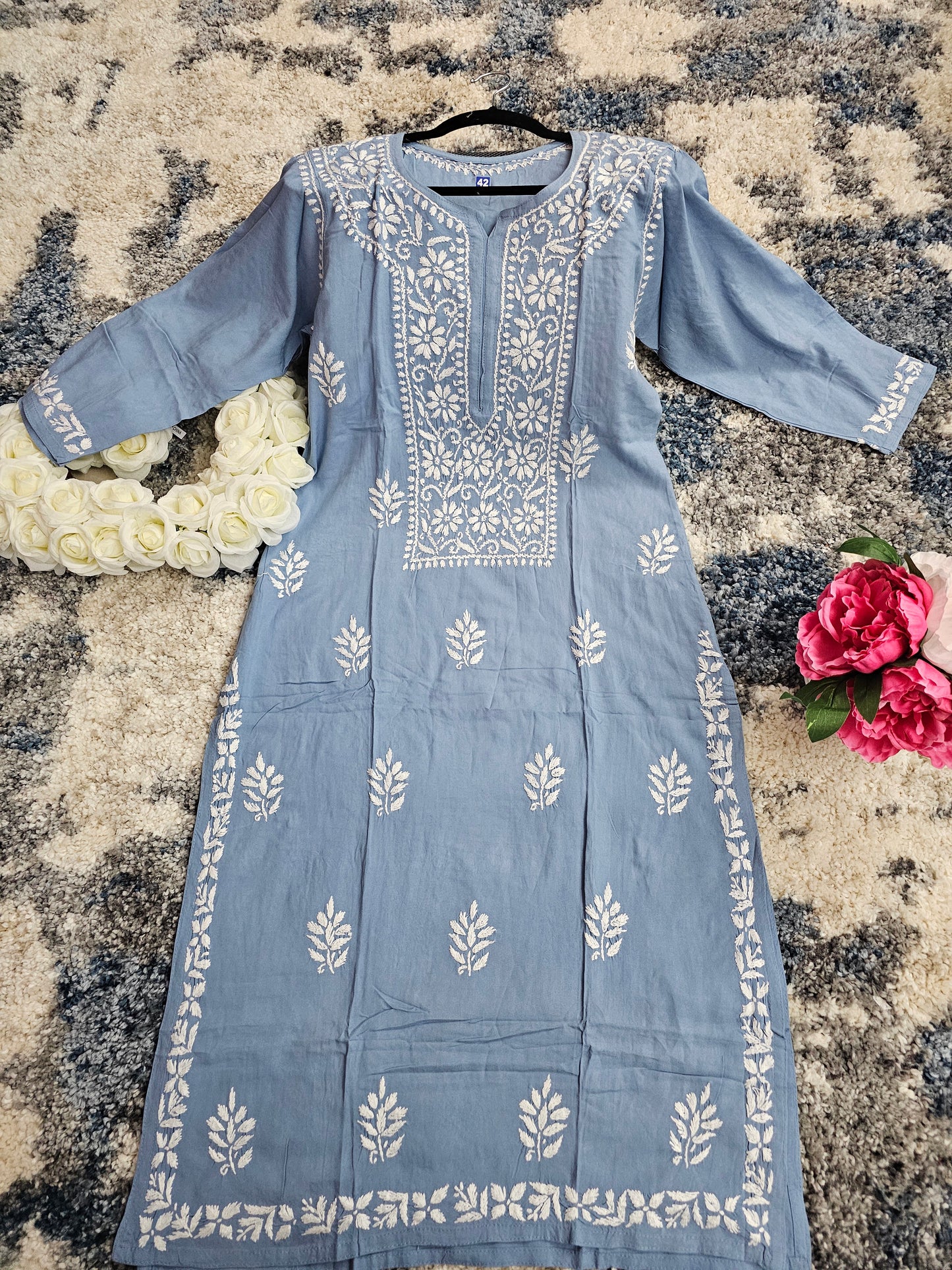 Rayon Lucknowi Chikan Kari Kurti Style 2