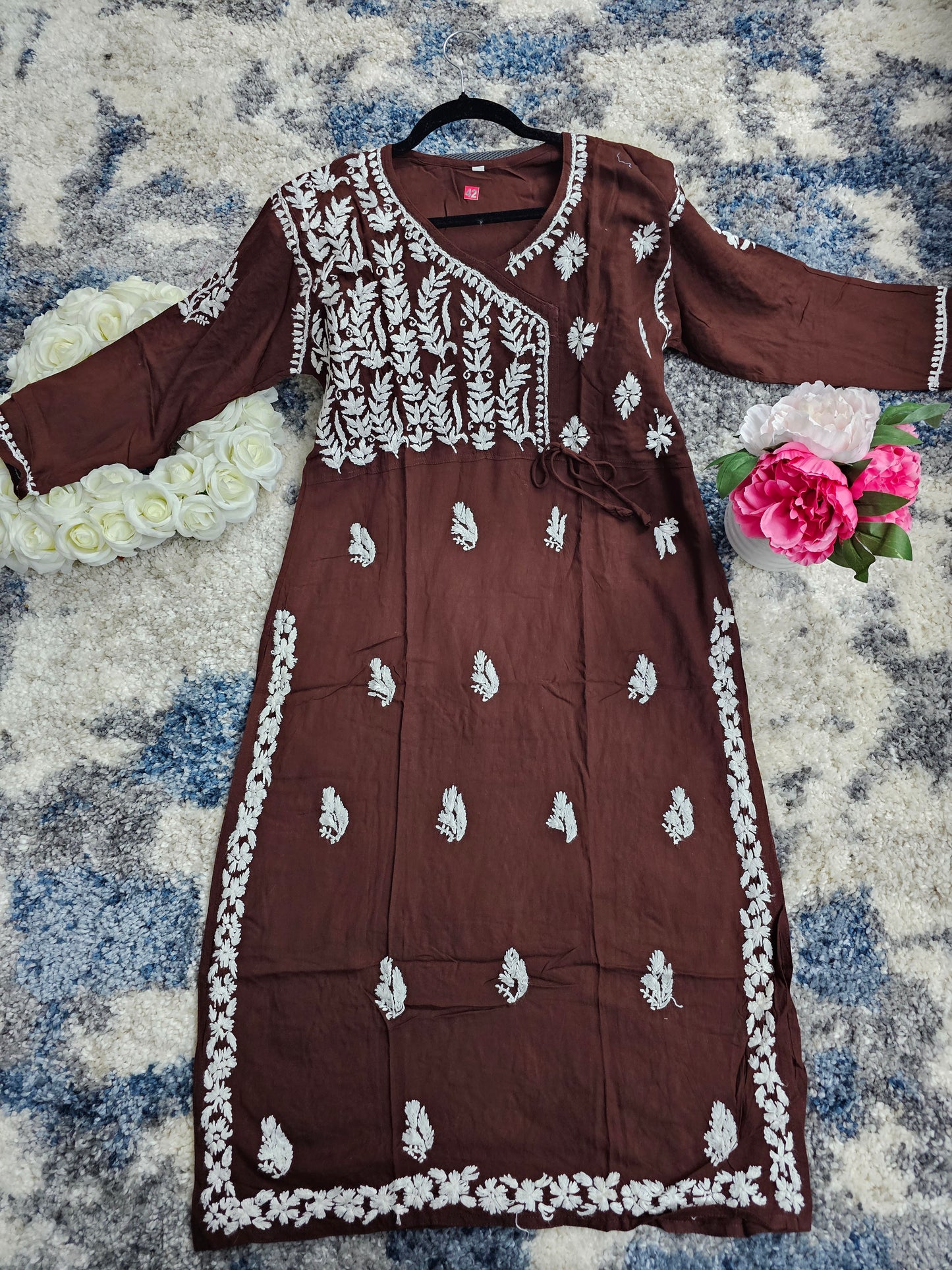 Rayon Lucknowi Chikan Kari Kurti Style 1