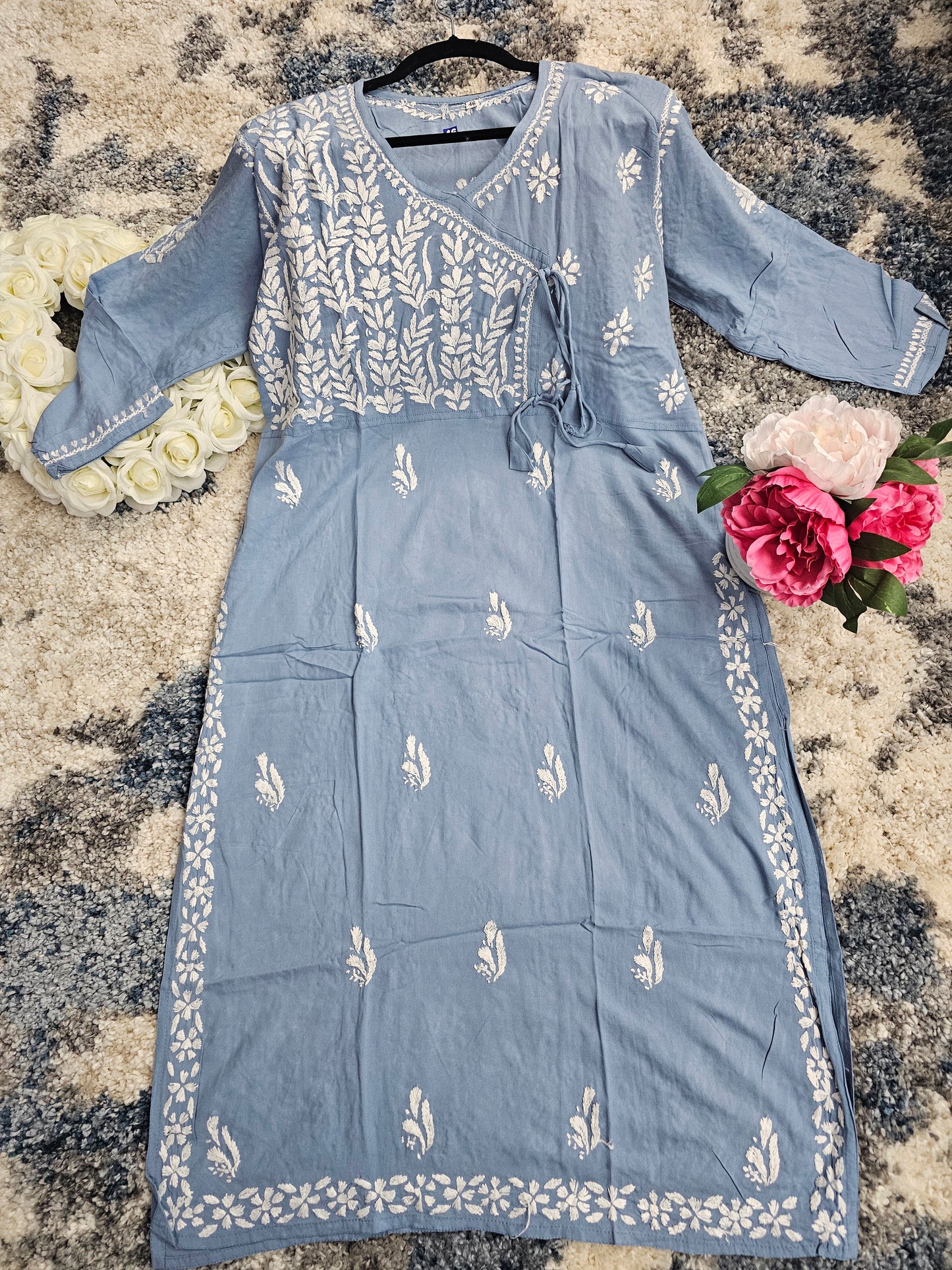 Rayon Lucknowi Chikan Kari Kurti Style 1