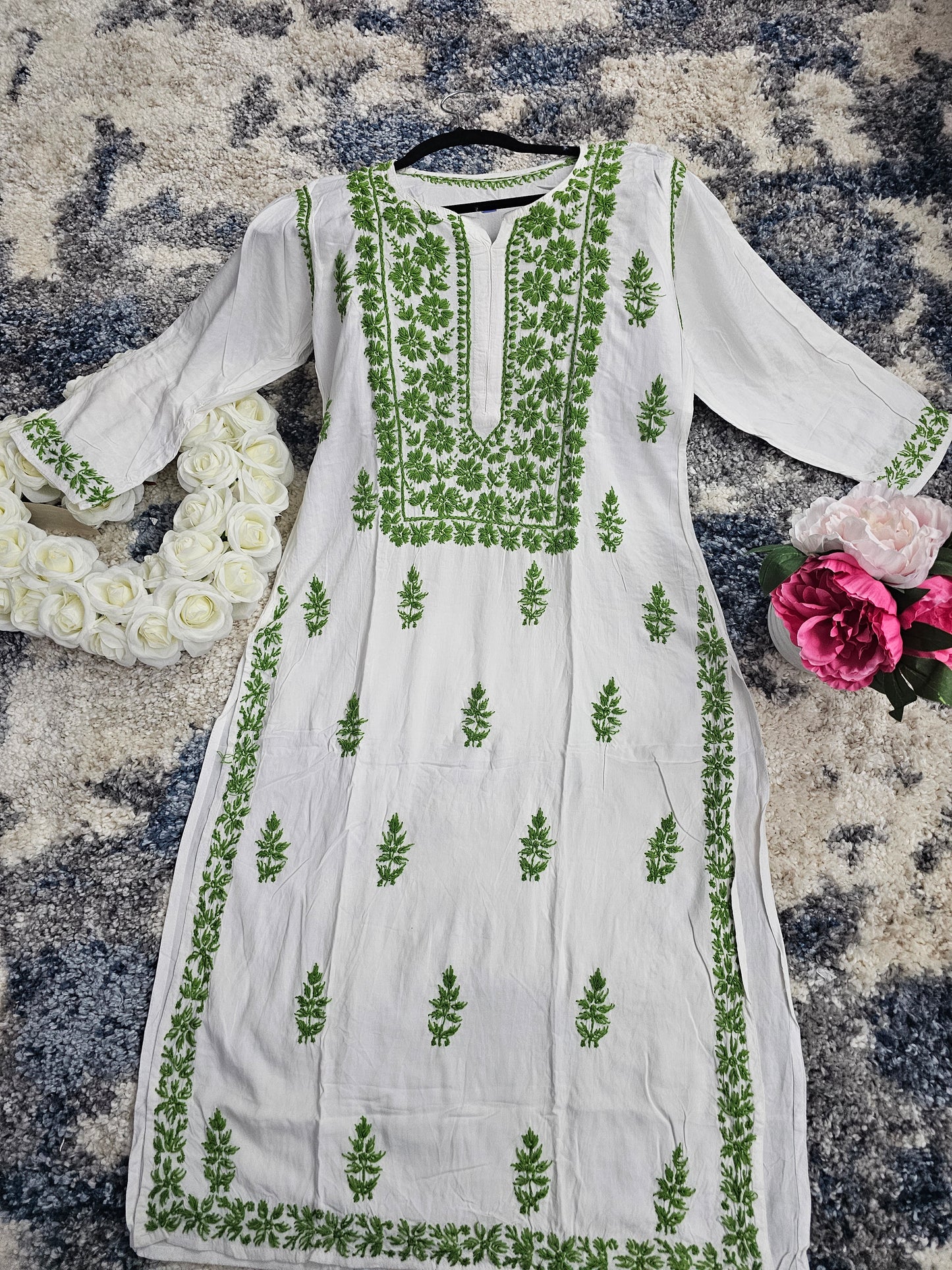 Rayon Lucknowi Chikan Kari Kurti Style 1