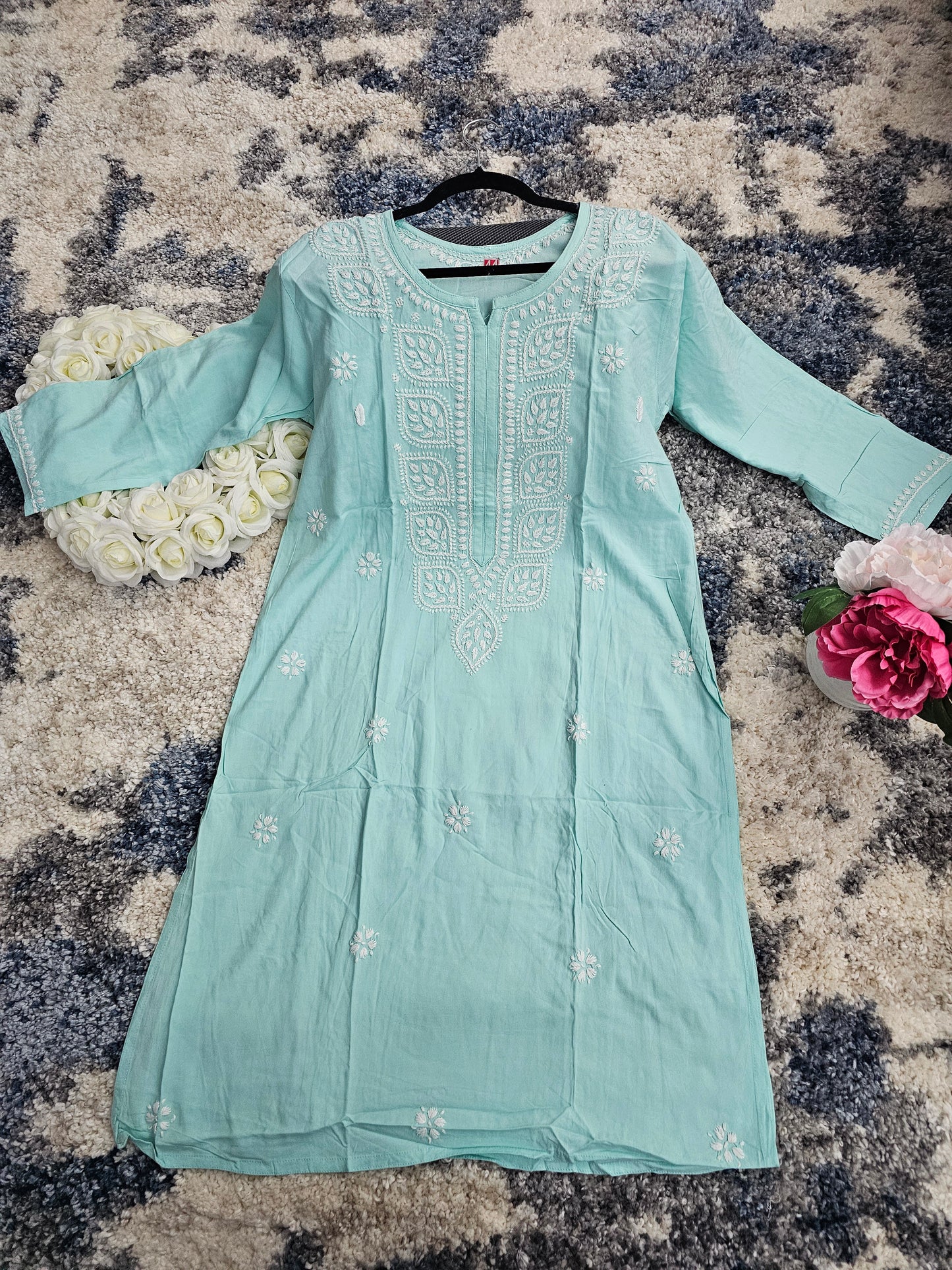 Rayon Lucknowi Chikan Kari Kurti Style 1