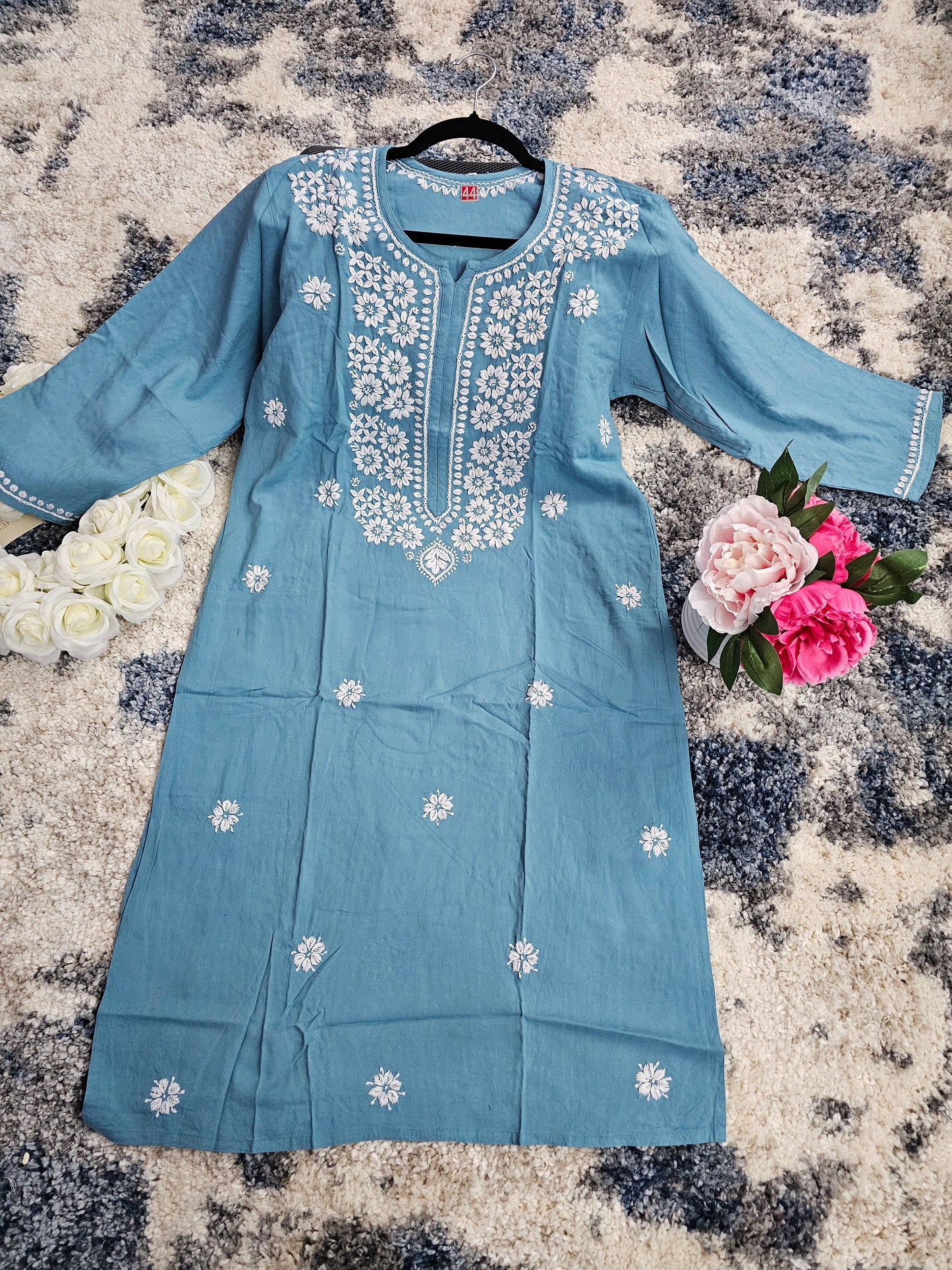 Rayon Lucknowi Chikan Kari Kurti Style 1