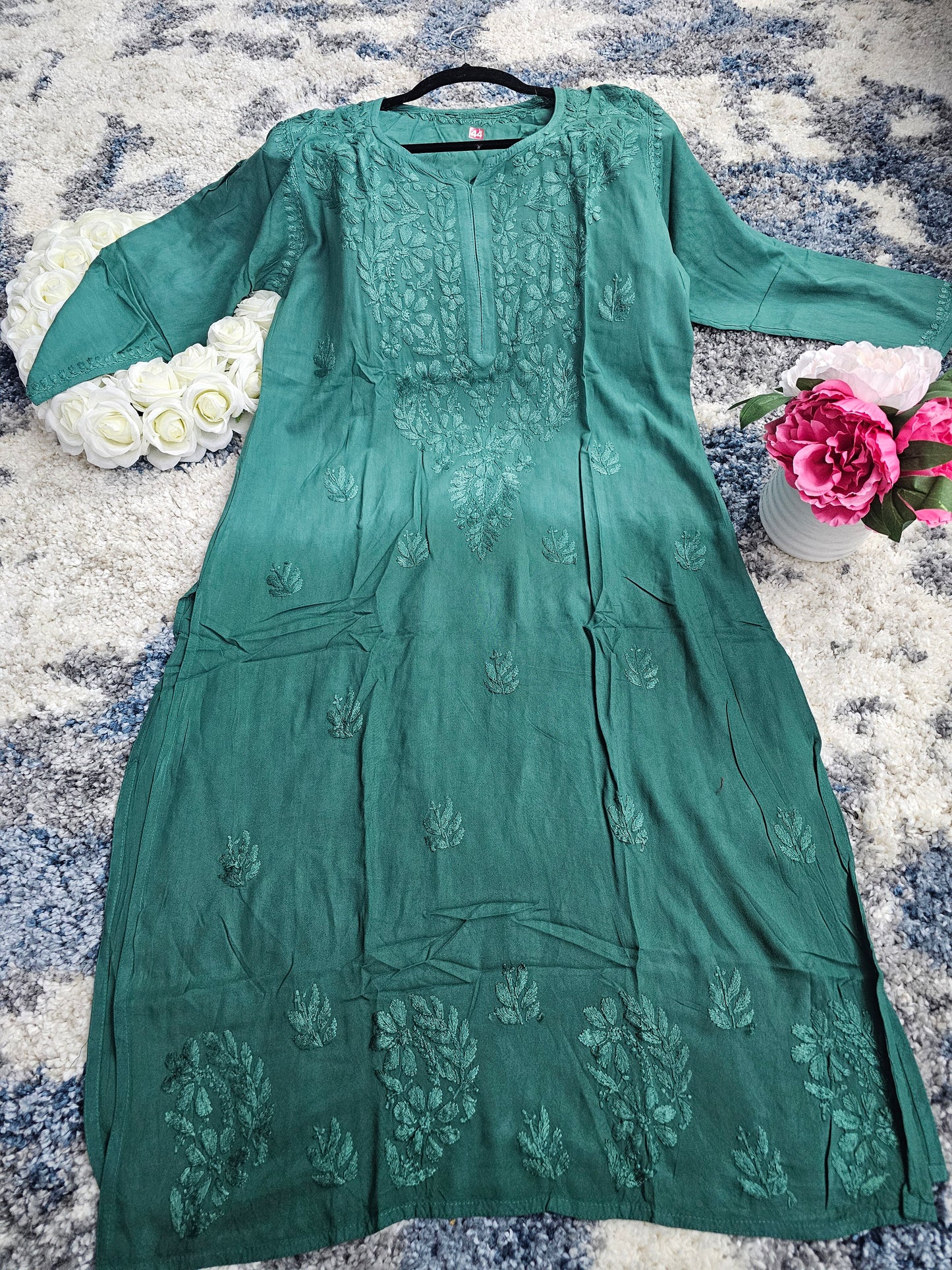 Rayon Lucknowi Chikan Kari Kurti Style 1