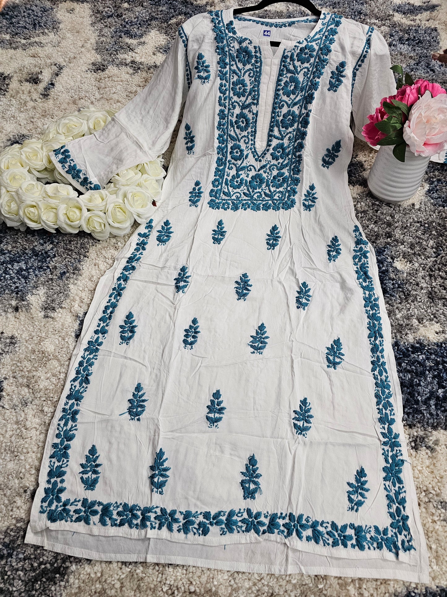 Rayon Lucknowi Chikan Kari Kurti Style 1