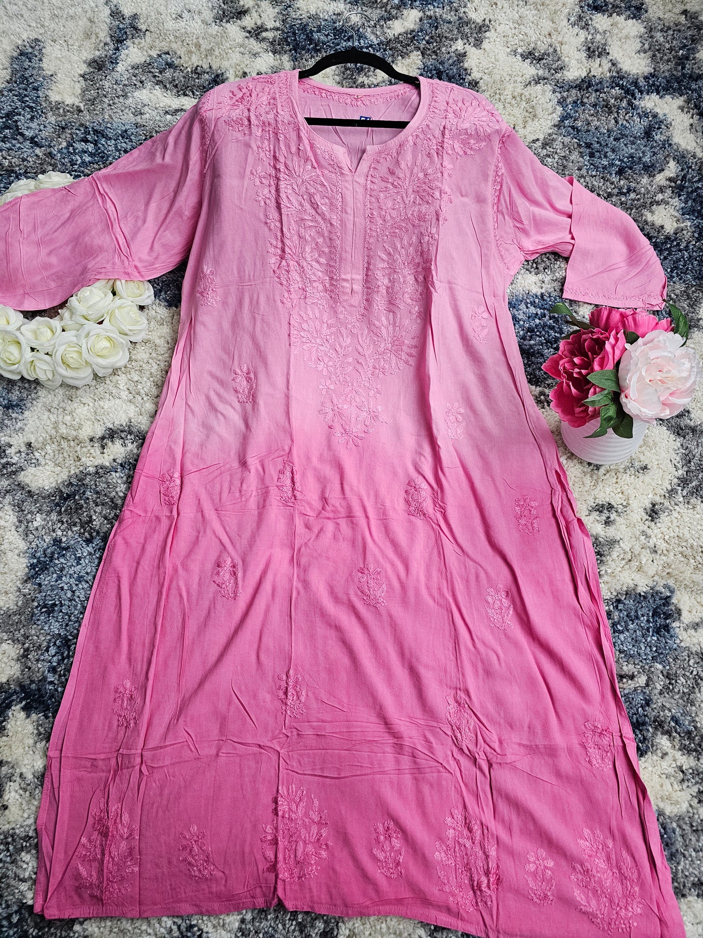 Rayon Lucknowi Chikan Kari Kurti Style 1