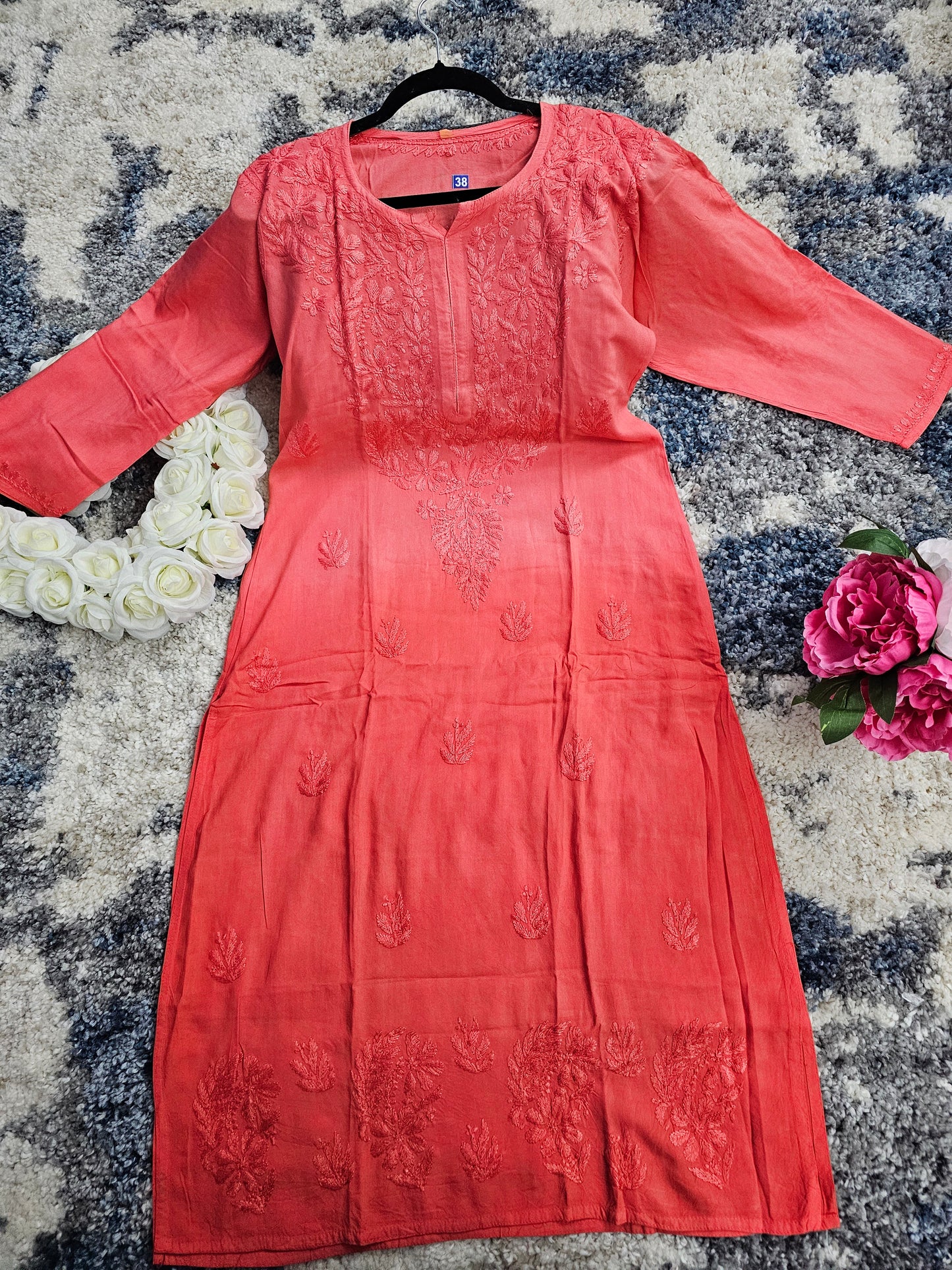 Rayon Lucknowi Chikan Kari Kurti Style 2